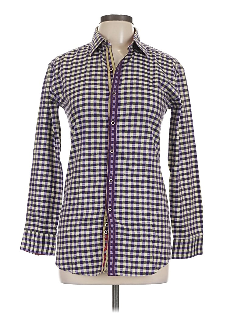 Pre-owned Robert Graham Long Sleeve Button Down Shirt In Purple