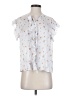 Koch 100% Polyester Floral White Short Sleeve Blouse Size XS - photo 1