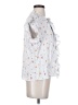 Koch 100% Polyester Floral White Short Sleeve Blouse Size XS - photo 4