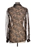 Impressions 100% Polyester Animal Print Brown Long Sleeve Blouse Size L - photo 2