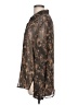 Impressions 100% Polyester Animal Print Brown Long Sleeve Blouse Size L - photo 5