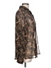 Impressions 100% Polyester Animal Print Brown Long Sleeve Blouse Size L - photo 4