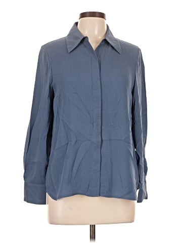 Lafayette 148 New York Long Sleeve Silk Top (view 1)
