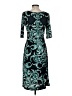 Connected Apparel Paisley Teal Cocktail Dress Size 4 - photo 2