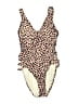 Becca Animal Print Tan One Piece Swimsuit Size S - photo 1