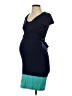 Seraphine Color Block Teal Casual Dress Size 2 Maternity - photo 1