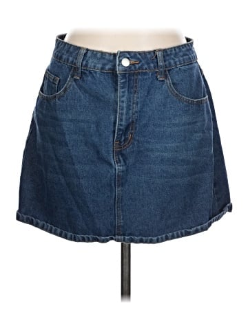 Shein Curve Denim Skirt (view 1)