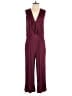Spense Solid Burgundy Jumpsuit Size M - photo 1
