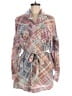 Zimmermann 100% Silk Plaid Gray Romper Size 6 (1) - photo 1