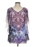 db established 1962 100% Polyester Purple 3/4 Sleeve Blouse Size L - photo 1
