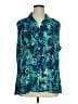 Fashion Bug 100% Polyester Tropical Teal Sleeveless Blouse Size 1X - photo 1