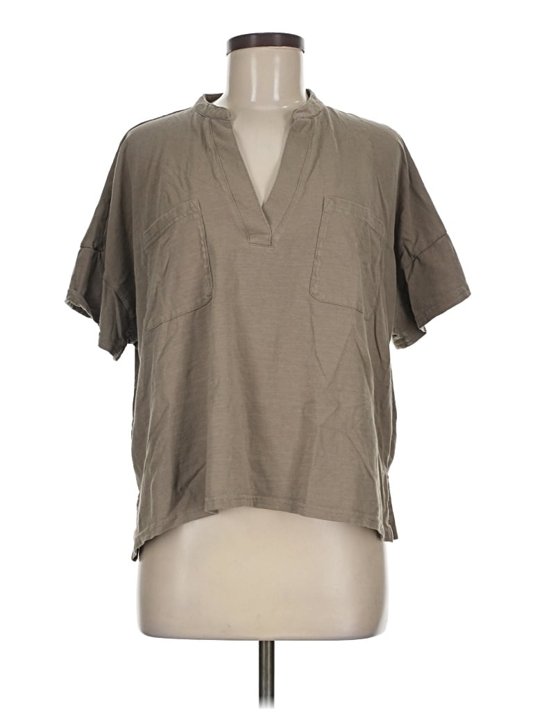 Pre-owned Mersea Short Sleeve Henley Shirt In Tan