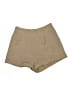 Unbranded 100% Polyester Chevron-herringbone Tan Khaki Shorts Size 12 - photo 1