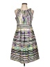 Nine West Graphic Silver Cocktail Dress Size 10 - photo 1