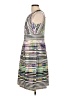 Nine West Graphic Silver Cocktail Dress Size 10 - photo 5