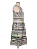 Nine West Graphic Silver Cocktail Dress Size 10 - photo 4
