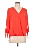 West Kei 100% Polyester Orange 3/4 Sleeve Blouse Size L - photo 1