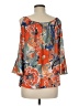 Peter Nygard 100% Polyester Orange 3/4 Sleeve Blouse Size 6 - photo 2