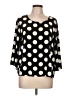 W5 100% Polyester Polka Dots Black 3/4 Sleeve Blouse Size L - photo 1