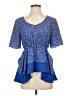 BCBGeneration 100% Polyester Blue Short Sleeve Blouse Size S - photo 1