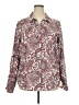 Foxcroft 100% Cotton Paisley Burgundy Long Sleeve Blouse Size 18 - photo 1