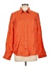 J.Crew Collection 100% Silk Polka Dots Orange Long Sleeve Silk Top Size 12 - photo 1