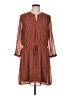 DR2 100% Polyester Print Brown Casual Dress Size L - photo 1