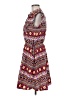 Speed Control 100% Polyester Print Red Casual Dress Size M - photo 5