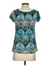 Carol Rose Teal Short Sleeve Blouse Size S - photo 2