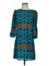 Buttons 100% Polyester Chevron-herringbone Teal Cocktail Dress Size S - photo 1