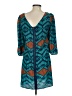 Buttons 100% Polyester Chevron-herringbone Teal Cocktail Dress Size S - photo 2