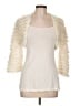 BCBGMAXAZRIA Ivory Faux Fur Jacket Size L - photo 1