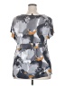 Daisy Fuentes Floral Gray Short Sleeve Blouse Size 2X - photo 2