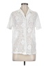 Blue Island 100% Polyester Ivory Short Sleeve Blouse Size M - photo 1