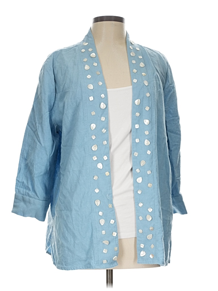 Pre-owned Susan Graver Kimono In Blue