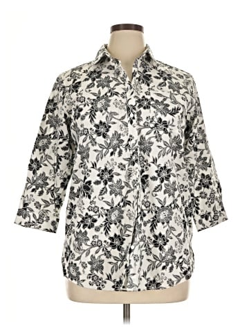 Lands' End 3/4 Sleeve Button-Down Shirt (view 1)