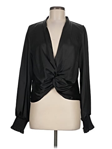 Aqua Long Sleeve Blouse (view 1)