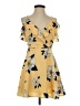 JOA 100% Polyester Floral Yellow Cocktail Dress Size XS - photo 1