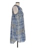 Mossimo 100% Polyester Plaid Blue Casual Dress Size L - photo 4