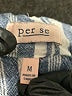 Per Se Stripes Blue Linen Pants Size M - photo 7