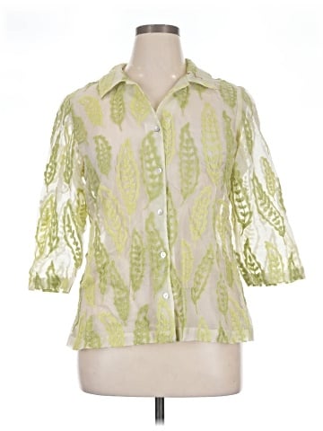 Sigrid Olsen 3/4 Sleeve Button-Down Shirt (view 1)