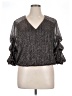 MSK Metallic Silver 3/4 Sleeve Blouse Size XL - photo 1
