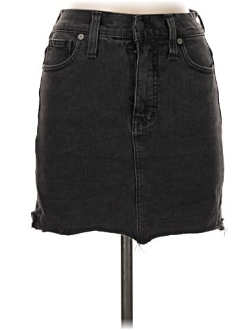 Madewell Stretch Denim Straight Mini Skirt in Ashcraft Wash: Raw-Hemmed Edition (view 1)