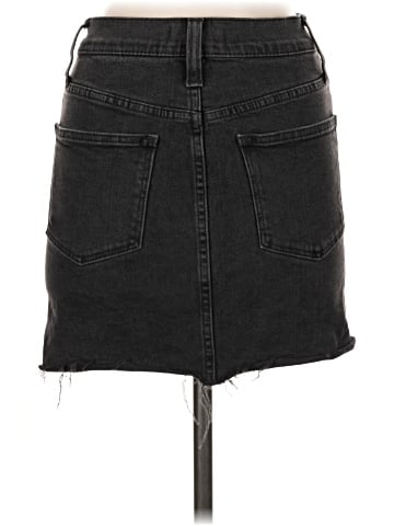 Madewell Stretch Denim Straight Mini Skirt in Ashcraft Wash: Raw-Hemmed Edition (view 2)