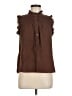 J.Crew 100% Cotton Brown Sleeveless Button-Down Shirt Size M - photo 1