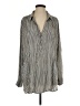 FP One Stripes Silver Long Sleeve Blouse Size XS - photo 1