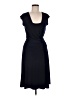 Connected Apparel Solid Black Casual Dress Size 6 - photo 1