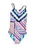 Justice Print White Blue One Piece Swimsuit Size S (estimated, youth) - photo 1