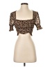 Superdown 100% Polyester Brown Short Sleeve Top Size XS - photo 1