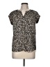 Daniel Rainn 100% Polyester Animal Print Brown Short Sleeve Blouse Size M - photo 1